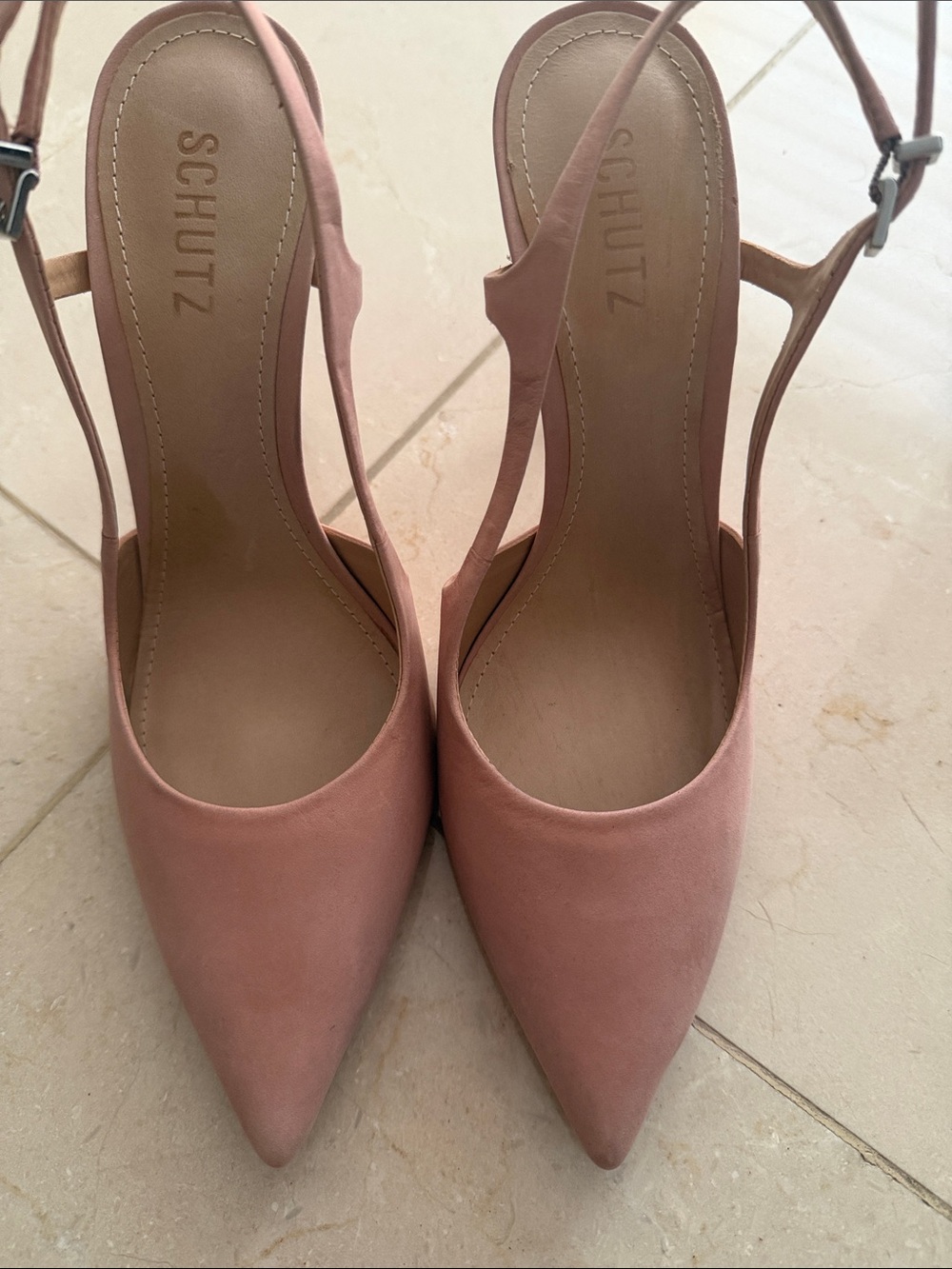 New no box SHUTZ Pink Slingback Pointed-Toe Heels